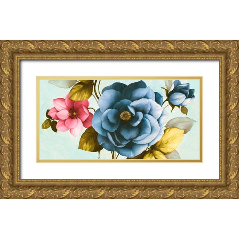 Azaleas III Gold Ornate Wood Framed Art Print with Double Matting by Keiko, Rei