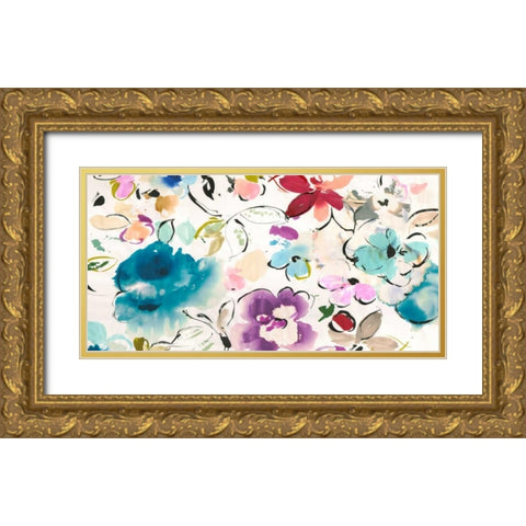 Floral Galore Gold Ornate Wood Framed Art Print with Double Matting by Parr, Kelly