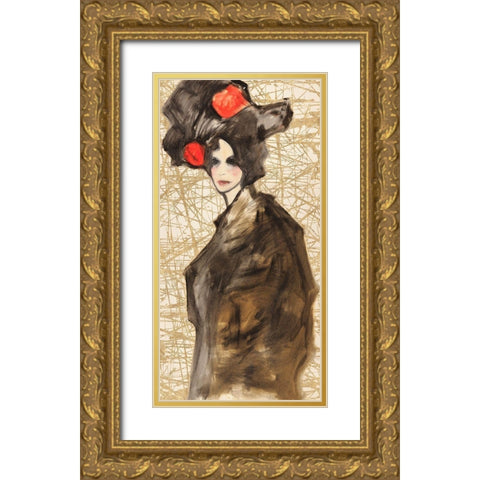 Asian Deity Gold Ornate Wood Framed Art Print with Double Matting by Kumi