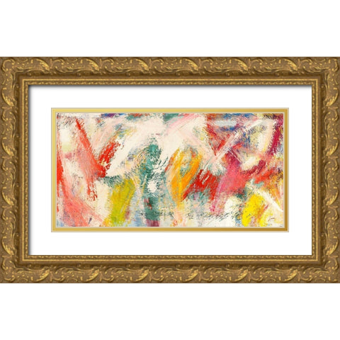 Vortice di colori Gold Ornate Wood Framed Art Print with Double Matting by Lucas