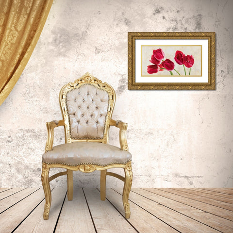 Tulip concerto Gold Ornate Wood Framed Art Print with Double Matting by Villa, Luca