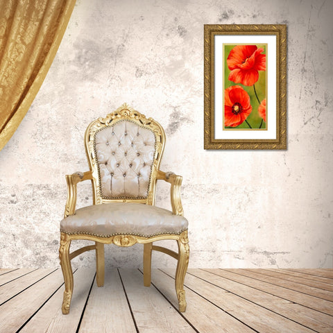 Poppies in the wind I Gold Ornate Wood Framed Art Print with Double Matting by Villa, Luca
