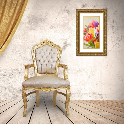 Spring Tulips I Gold Ornate Wood Framed Art Print with Double Matting by Villa, Luca