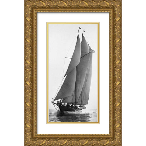 Cleopatras Barge 1922 Gold Ornate Wood Framed Art Print with Double Matting by Levick, Edwin
