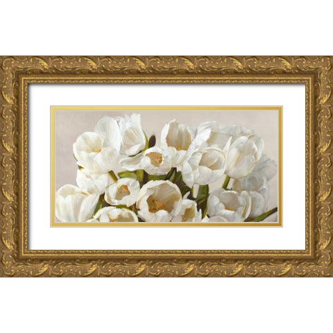 Composizione in bianco Gold Ornate Wood Framed Art Print with Double Matting by Sanna, Leonardo