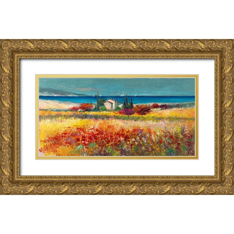 Sogno mediterraneo Gold Ornate Wood Framed Art Print with Double Matting by Florio, Luigi