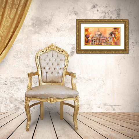 Splendida Roma Gold Ornate Wood Framed Art Print with Double Matting by Florio, Luigi