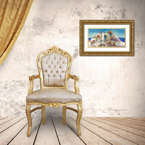 Casa nelle Cicladi Gold Ornate Wood Framed Art Print with Double Matting by Florio, Luigi
