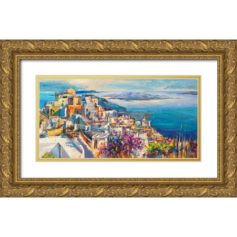 Thira Gold Ornate Wood Framed Art Print with Double Matting by Florio, Luigi