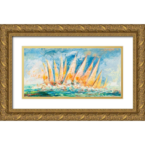 Tra le onde Gold Ornate Wood Framed Art Print with Double Matting by Florio, Luigi