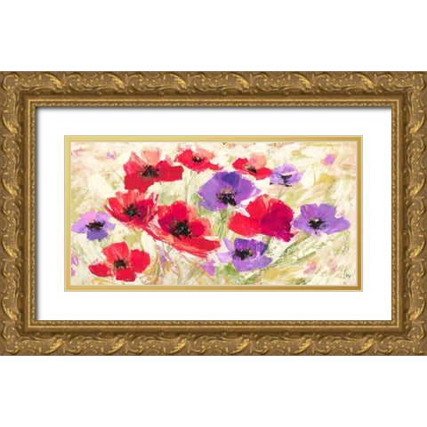 Campo in Primavera Gold Ornate Wood Framed Art Print with Double Matting by Florio, Luigi