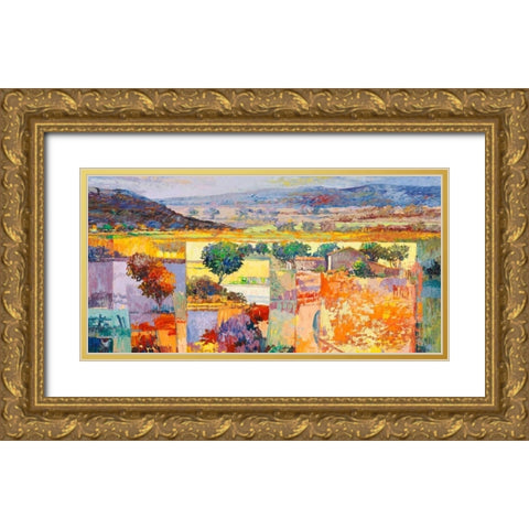 Peasaggio italiano Gold Ornate Wood Framed Art Print with Double Matting by Florio, Luigi