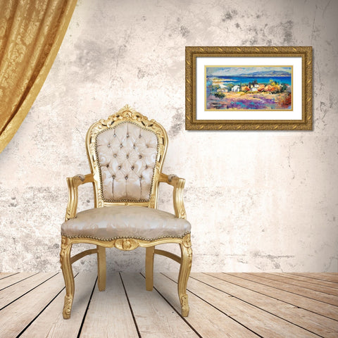 Costa mediterranea (detail) Gold Ornate Wood Framed Art Print with Double Matting by Florio, Luigi