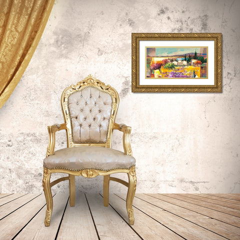 Estate mediterranea (detail) Gold Ornate Wood Framed Art Print with Double Matting by Florio, Luigi