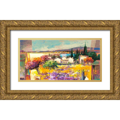 Estate mediterranea (detail) Gold Ornate Wood Framed Art Print with Double Matting by Florio, Luigi