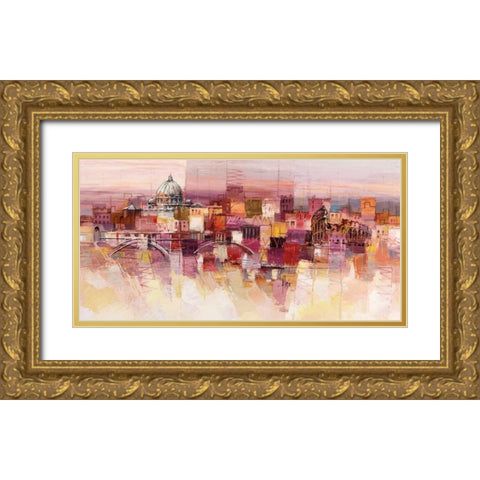 Sognando Roma Gold Ornate Wood Framed Art Print with Double Matting by Florio, Luigi