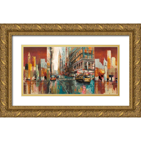 NYC-1 Gold Ornate Wood Framed Art Print with Double Matting by Luigi, Florio
