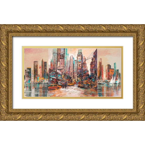 NYC-2 Gold Ornate Wood Framed Art Print with Double Matting by Luigi, Florio