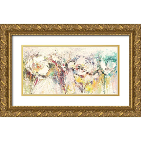 Flora I Gold Ornate Wood Framed Art Print with Double Matting by Florio, Luigi