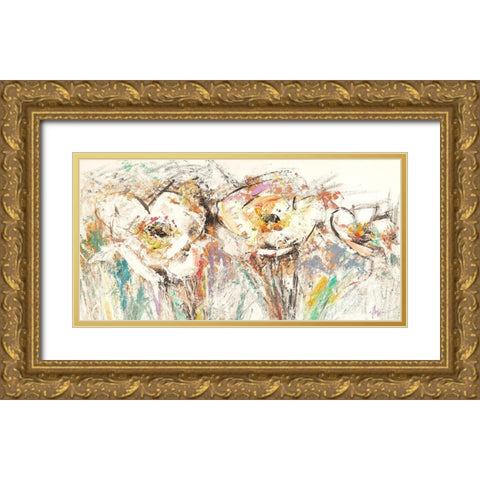 Flora II Gold Ornate Wood Framed Art Print with Double Matting by Florio, Luigi