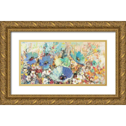 Campo di fiori in Primavera I (detail) Gold Ornate Wood Framed Art Print with Double Matting by Florio, Luigi