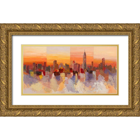 Sognando New York Gold Ornate Wood Framed Art Print with Double Matting by Florio, Luigi