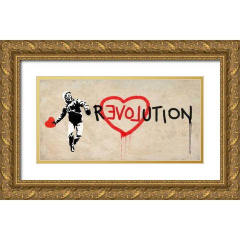 Revolution  Gold Ornate Wood Framed Art Print with Double Matting by Masterfunk Collective