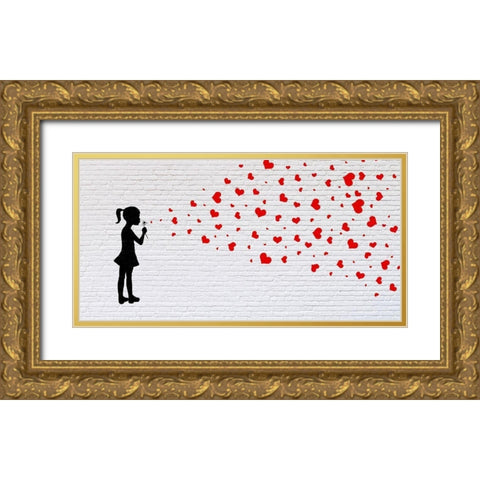 Sowing the seeds of Love Gold Ornate Wood Framed Art Print with Double Matting by Masterfunk Collective