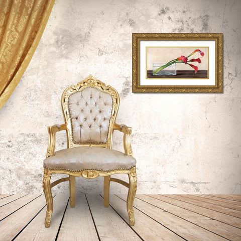 Modern composition Callas Gold Ornate Wood Framed Art Print with Double Matting by Mills, Shin