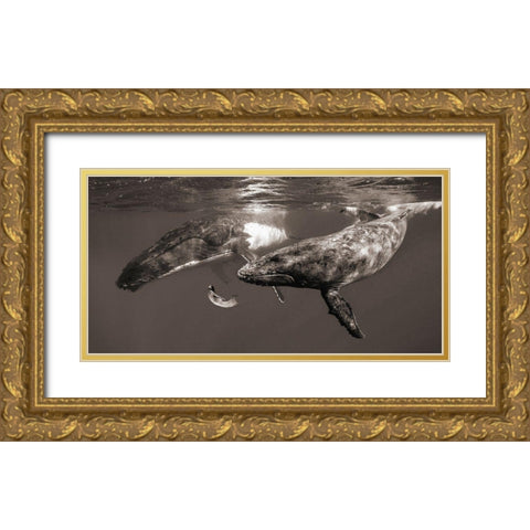 La Fille de la Mer Gold Ornate Wood Framed Art Print with Double Matting by Moreau, Marc