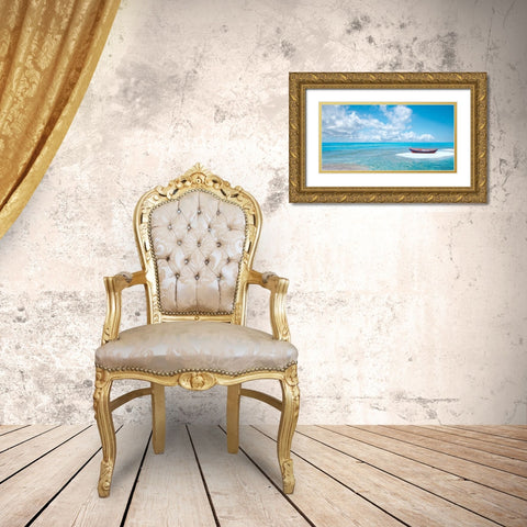 Barca sulla riva Gold Ornate Wood Framed Art Print with Double Matting by Marzi, Dario