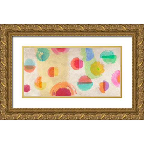 Happiness Happening Gold Ornate Wood Framed Art Print with Double Matting by Nava, Sandro