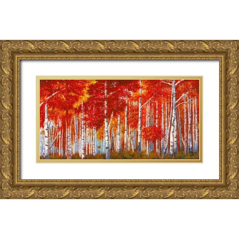 Betulle Rosse Gold Ornate Wood Framed Art Print with Double Matting by Masera, Angelo