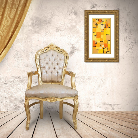 Signs in Yellow Gold Ornate Wood Framed Art Print with Double Matting by Klee, Paul