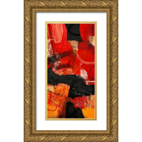 Davanti al fuoco II Gold Ornate Wood Framed Art Print with Double Matting by Piovan, Maurizio