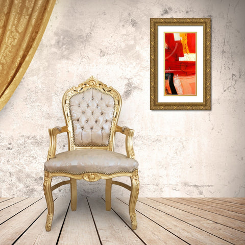 Davanti al fuoco III Gold Ornate Wood Framed Art Print with Double Matting by Piovan, Maurizio