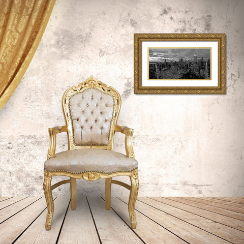Chelsea and Midtown Manhattan (BW detail) Gold Ornate Wood Framed Art Print with Double Matting by Berenholtz, Richard