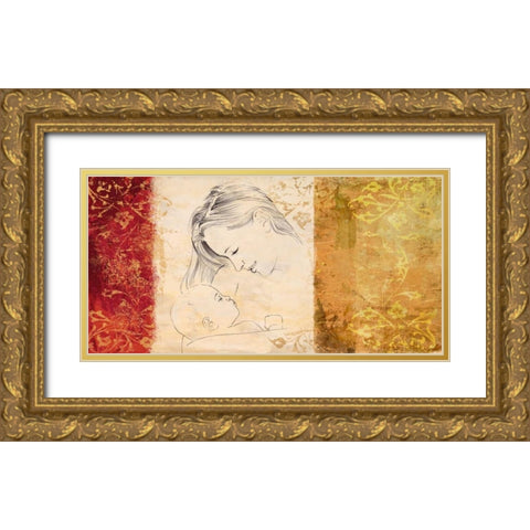 Maternite II Gold Ornate Wood Framed Art Print with Double Matting by Roux, Simon