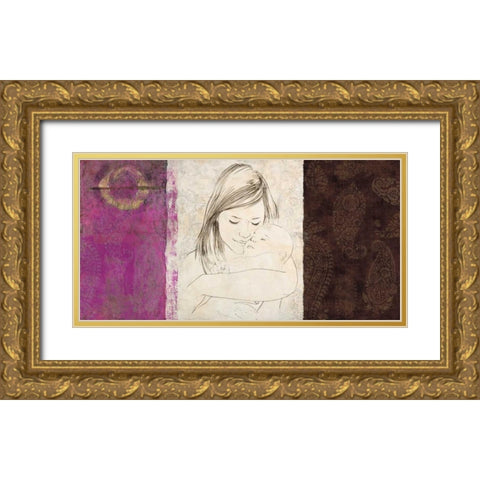 Maternite I Gold Ornate Wood Framed Art Print with Double Matting by Roux, Simon