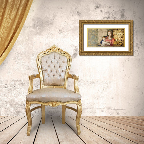 Virgin Mary-after Bronzino Gold Ornate Wood Framed Art Print with Double Matting by Roux, Simon