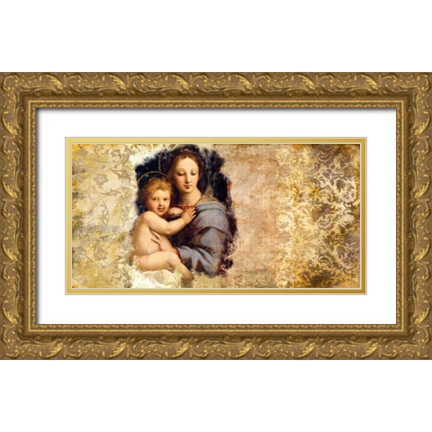 Madonna del Candelabro-after Raffaello Gold Ornate Wood Framed Art Print with Double Matting by Roux, Simon