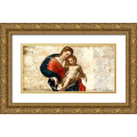 Madonna and Child-after Procaccini Gold Ornate Wood Framed Art Print with Double Matting by Roux, Simon
