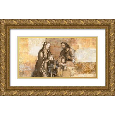Nativity-after G. Antonio Bazzi Gold Ornate Wood Framed Art Print with Double Matting by Roux, Simon
