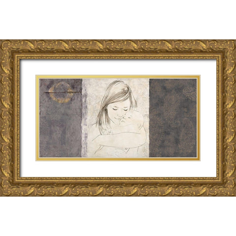 Maternite I (grey) Gold Ornate Wood Framed Art Print with Double Matting by Roux, Simon