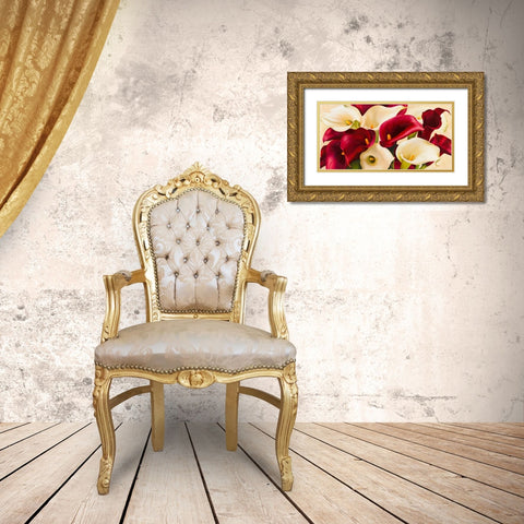 Calla composition Gold Ornate Wood Framed Art Print with Double Matting by Biffi, Serena