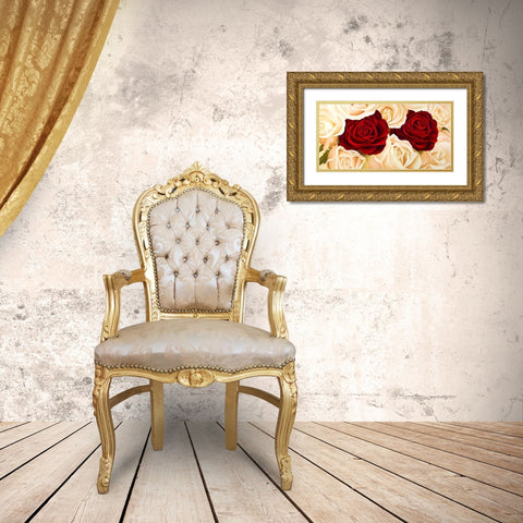 Rose composition Gold Ornate Wood Framed Art Print with Double Matting by Biffi, Serena