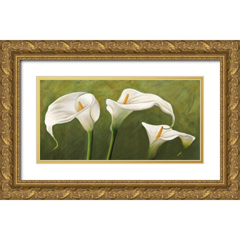 Calle su Verde Gold Ornate Wood Framed Art Print with Double Matting by Biffi, Serena