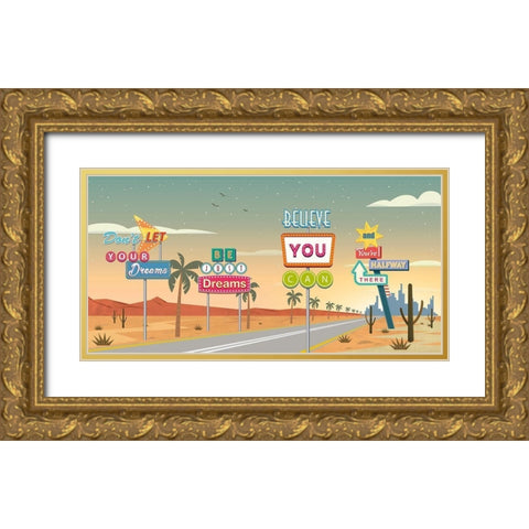 Believe you can... Gold Ornate Wood Framed Art Print with Double Matting by Steven, Hill