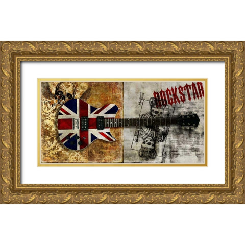 Rockstar Gold Ornate Wood Framed Art Print with Double Matting by Hill, Steven