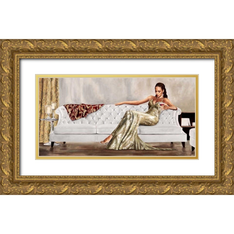 Gala Gold Ornate Wood Framed Art Print with Double Matting by Jannace, Sergio